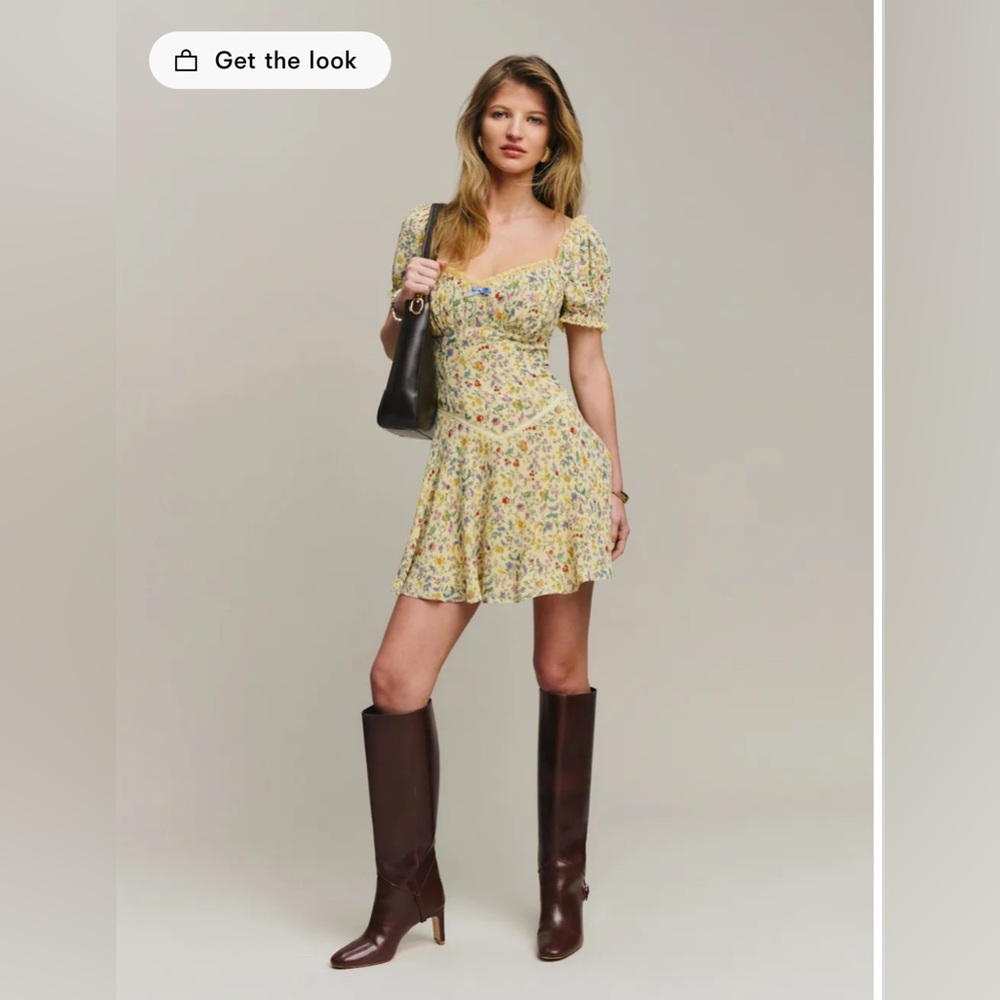Reformation Ondine Dress Yellow - Size 10